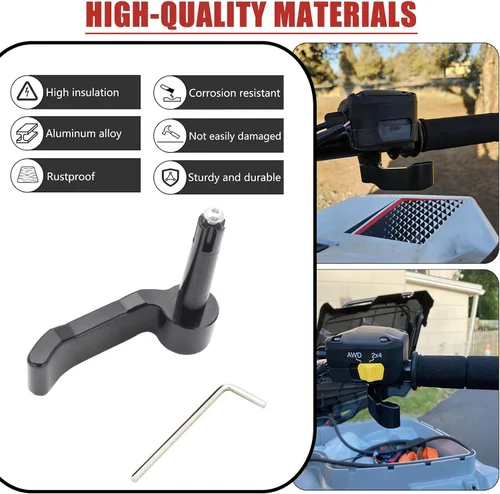 Vista 3 de Palanca de acelerador de pulgar antideslizante de aluminio CNC de repuesto compatible con Polaris Scrambler Sportsman 550/570/850/1000 2009-2018