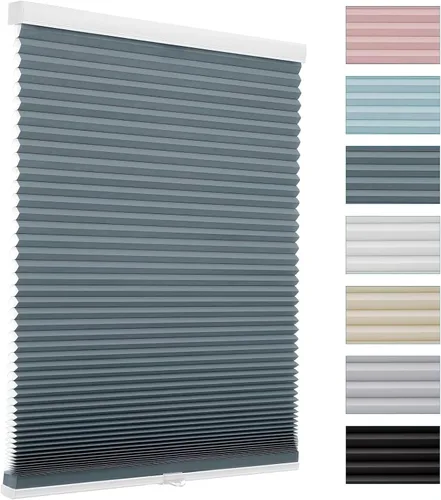 Vista 33 de MYshade Persianas celulares de tamaño personalizado, persianas opacas sin cordones para dormitorio, baño, sala de estar, control de luz, persianas