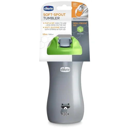 Vista 7 de Chicco Vaso para sorber de boquilla suave de 18 meses, botella de agua para niños pequeños de 12 onzas con diseño antiderrames, mango de fácil Verde