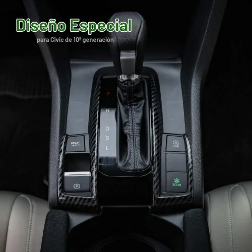 Vista 2 de Thenice Moldes de maletero de cambio de marchas CVT para Honda Civic 2016 Fibra de carbono