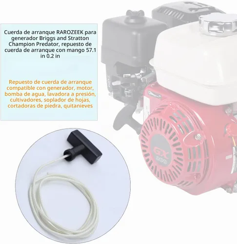 Vista 5 de Cuerda de tracción de 4.75 pies compatible con Briggs y Stratton