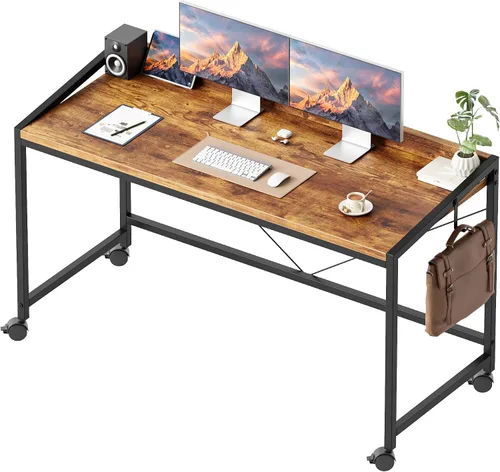 Vista 39 de Mericonia Escritorio de computador, escritorio de juegos para espacios pequeños, mesa moderna de estilo simple para oficina en casa, mesa de estudio