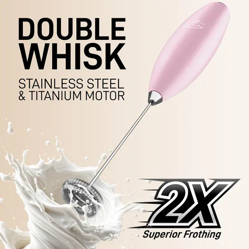 Vista 37 de Zulay Milk Boss Espumador de leche potente manual, hace espuma para latte, batidor para mezclar bebidas, café, miniespumador para capuchino, frappé