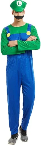 Vista 4 de VISVIC Disfraz de Super Brothers para Halloween, cosplay, clásico, unisex, para hombres, mujeres, adultos, niños y adolescentes