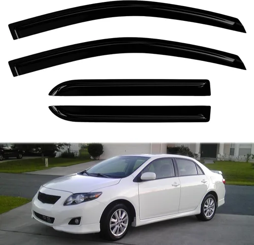 Vista 40 de 4 protectores de lluvia para Chevy Equinox 2010-2017, viseras de ventana, deflectores, parasoles, cinta de ventilación en canal hacia fuera