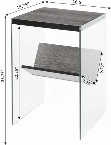 Vista 3 de Mesa auxiliar Soho, de Convenience Concepts, Madera, Gris(Weathered Gray)