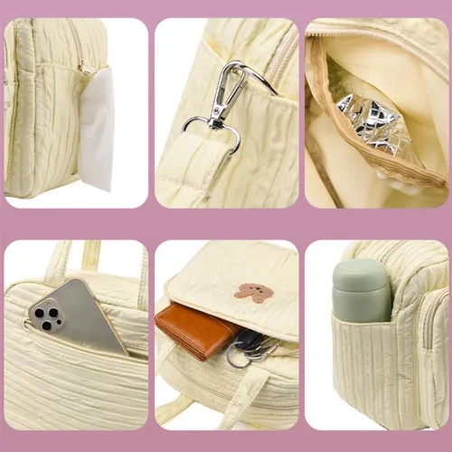 Vista 4 de C-Green Pañalera Tote - Bolsa de maternidad y viaje para mamá, bebé y cochecito - Bolsa de pañales