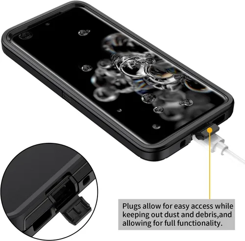 Vista 5 de Funda para Galaxy S20 Ultra 5G, resistente a prueba de golpes, 3 capas, protección de cuerpo completo, funda resistente para Galaxy S20 Ultra de 6.9
