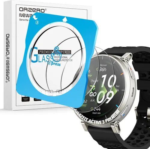 Vista 12 de Orzero - Protector de pantalla de vidrio templado compatible con Garmin Forerunner 70/170/170 Music/165/165 Music 1.677 in, protector de pantalla