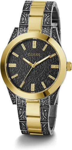 Vista 4 de GUESS Reloj clásico de enlace, Negro, dorado (blackGold-Tone), GW0303L1
