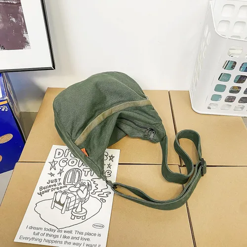 Vista 7 de Bolso de mensajero casual de lona para mujeres y hombres