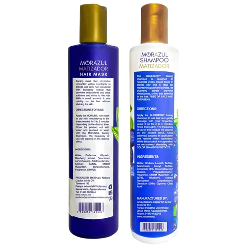 Vista 4 de Nekane Morazul Kit de champú y mascarilla para el cabello, 10.58 onzas cada uno, para cabello rubio y gris