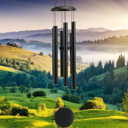 Vista 14 de FSVGYY Campanillas de viento para exteriores, decoración grande, tono profundo, tonos melódicos relajantes, campanillas de viento para exteriores
