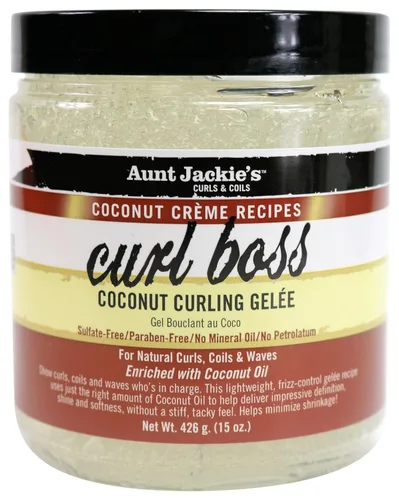 Vista 4 de Aunt Jackie's Curl Boss - Gelee rizador de coco, 1.75 onzas