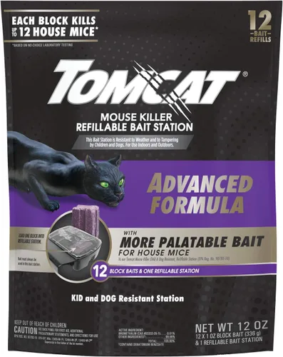 Vista 14 de Tomcat Mouse Killer - Estación de cebo desechable: Fórmula avanzada, resistente a niños y perros, uso en interiores y exteriores, precargada, 1 oz.