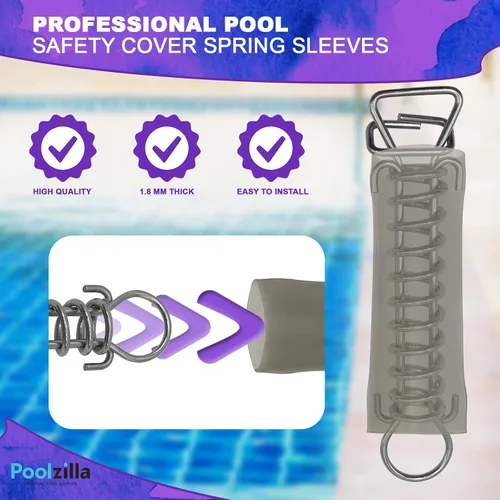 Vista 5 de Poolzilla 1 paquete de fundas para cubierta de seguridad para piscina, hechas de vinilo, protegen los resortes y cubiertas de arañazos