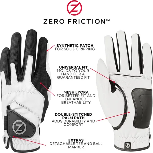 Vista 3 de Zero Friction Guante de golf sintético de compresión para hombre, ajuste universal, talla única