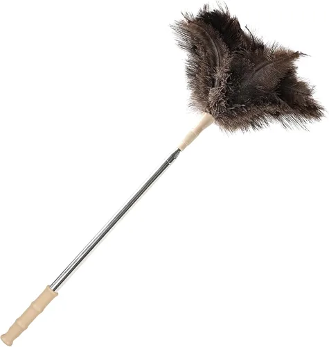 Vista 10 de Lambswool Plumero extensible, 32-98 pulgadas, cabeza flexible antiestática, poste de acero inoxidable para techos altos, ventiladores
