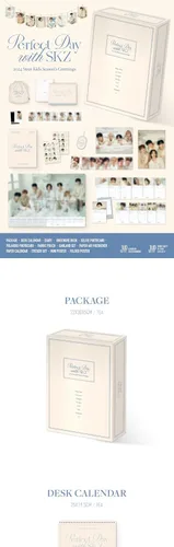 Vista 2 de [Seguimiento acelerado] Stray Kids 2024 Season's Greetings Día perfecto con paquete SKZ+Calendario de escritorio+Diario+Folleto+Tarjeta fotográfica
