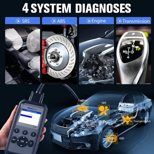 Vista 2 de 2026 Nuevo Autel ML629 Escáner OBD2, herramienta de diagnóstico de transmisión del motor ABS SRS, lector de códigos OBDII completo para mecánicos
