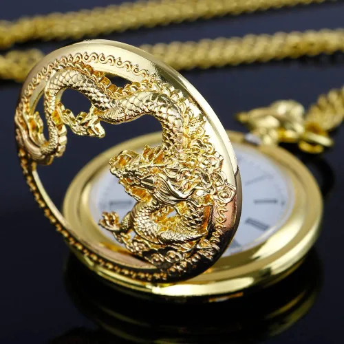 Vista 4 de Alwesam Engraved Pattern Design Quartz Pocket Watch RomanArabic Numerals for Birthdays Xmas Best Gifts