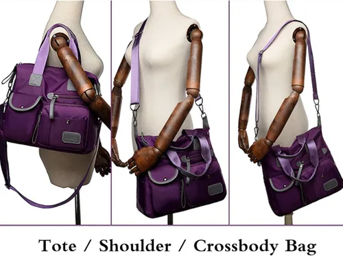 Vista 3 de FiveloveTwo Nylon Hobo Top-handle Bolsas Bandolera Bolso Bolso Bolso Bolso Bolso Bolso Bolso Bolso Bolso Embragues Bolsos y Monederos