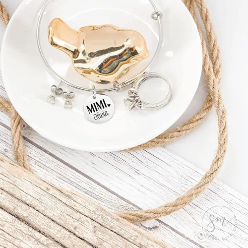 Vista 2 de Personalized Grandma Gift Mom Bangle Gran Jewelry Gift Birthday Gift For Mimi Gift Personalized Kids Name Love Bracelet for GMA Gift Idea
