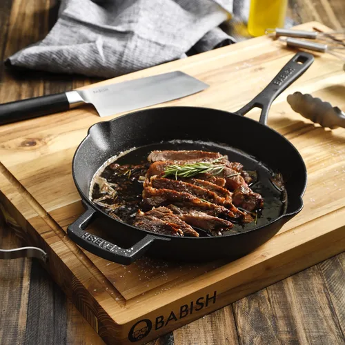 Vista 4 de Babish Sartén presazonada de hierro fundido, 12 pulgadas