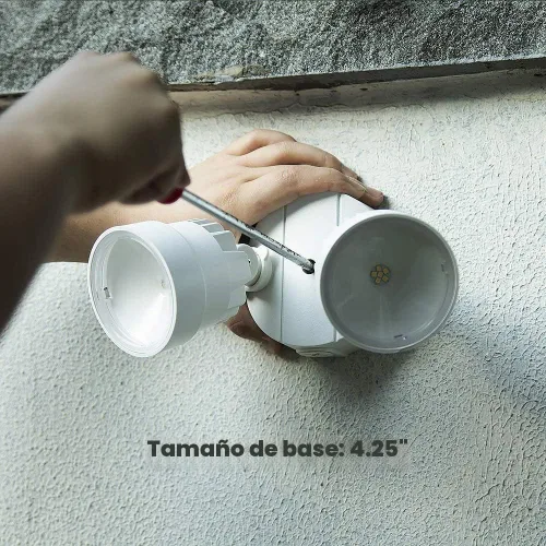 Vista 6 de LUTEC - Reflector de luz de doble cabeza para exteriores, impermeable, luz blanca de pared, de seguridad para patio, jardín Blanco - Del anochecer