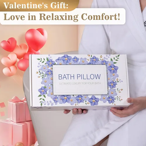 Vista 7 de Almohada de Baño de Lujo para Bañera, Almohada de Baño Extra Suave y Cómoda para Soporte de Cabeza, Cuello y Espalda en la Bañera, con Cojines