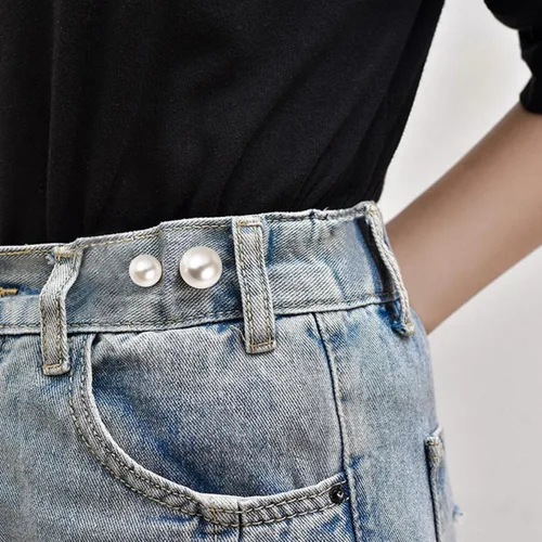 Vista 2 de COHEALI 6 broches de imitación – Alfileres de seguridad antiexposición para mujer – Apretador de cintura para pantalones y faldas – Clips de Blanco