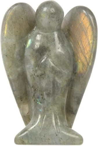 Vista 33 de Justinstones Estatua de Ángel de la Guarda de Gema Tallada en 7 Chakras, Ángel de la Paz en Bolsillo, 5 cm