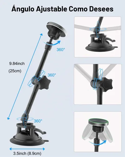 Vista 4 de Soporte magnético para tableta para camión, succión resistente de 4