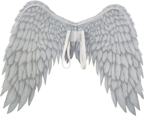 Vista 3 de Ochine Disfraz de alas de ángel, plumas plegables, decoraciones de Halloween, alas de ángel, decoración de Navidad, regalo para niños y adultos