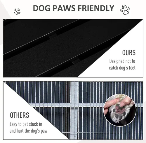 Vista 4 de Jaula para perros resistente de 44 pulgadas con ruedas, perrera indestructible a prueba de escapes con pestillo de bloqueo y puerta doble, jaula