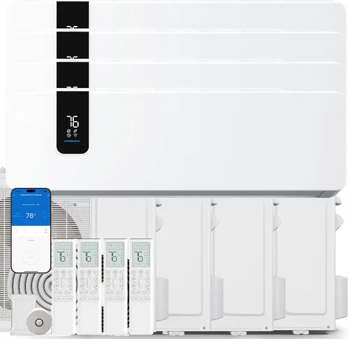 Vista 9 de YITAHOME 24000 BTU Mini Split AC/Heating System 20 SEER2 12000 BTU *2 Set