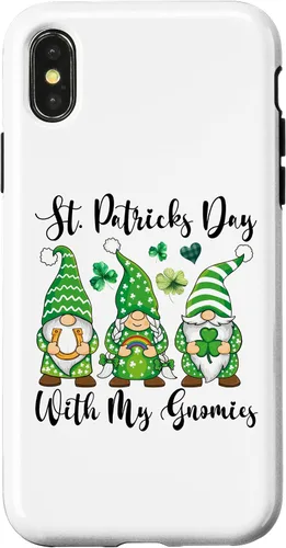 Vista 5 de iPhone 16 St Patricks Day Tee Shamrock Shirt Three Gnomies St Patricks Case