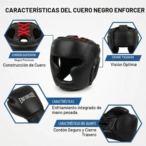 Vista 5 de 2 pares de guantes de boxeo Pro y equipo de cabeza profesional en rojo y negro, 16 onzas