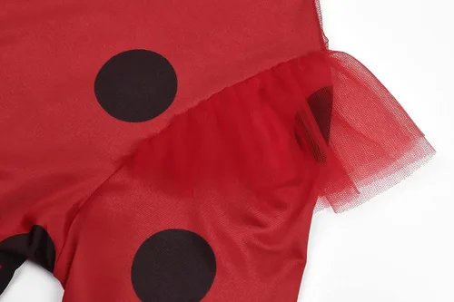 Vista 5 de ReliParty Ladybug Dress for Girls with Mask and Bag Costume for Kids Long sleeves Dress Up Costume