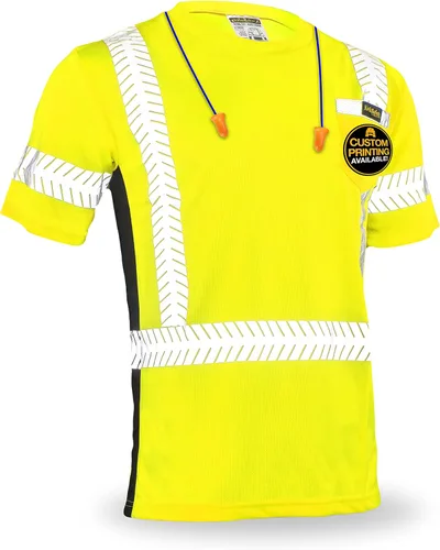 Vista 8 de KwikSafety - Charlotte, NC - Camisa de seguridad de manga corta para hombre renacentista [cinta reflectante de espina de pescado] Clase 2 ANSI OSHA