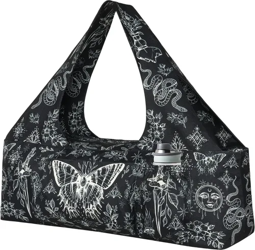 Vista 8 de Bolsa para esterilla de yoga – Bolsa de yoga grande con correa para esterilla de yoga, cremallera y bolsillos, bolsas de yoga y transportadores que