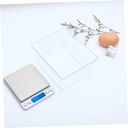 Vista 4 de Báscula digital de cocina de acero inoxidable de alta precisión para alimentos con pantalla LCD retroiluminada, función de apagado automático