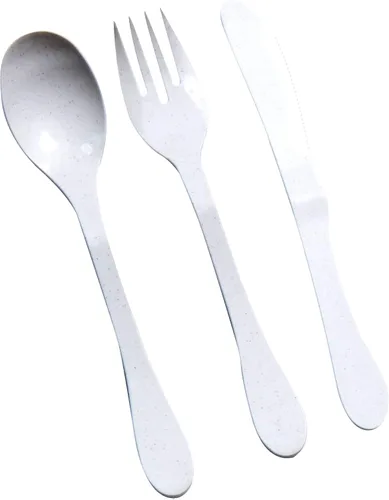 Vista 8 de KNORK Eco - Juego de cubiertos reutilizables de bambú de 24 piezas (tenedor, cuchillo, cuchara), color gris