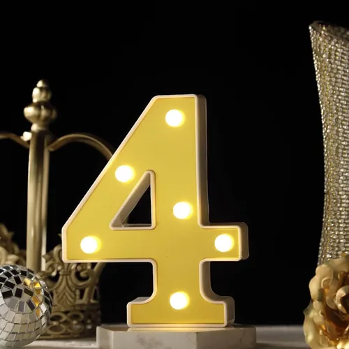 Vista 37 de Efavormart - Letrero 3D con luz LED de 6 pulgadas, color dorado con número 0, espejo frontal blanco cálido, funciona con pilas, brillo 72H