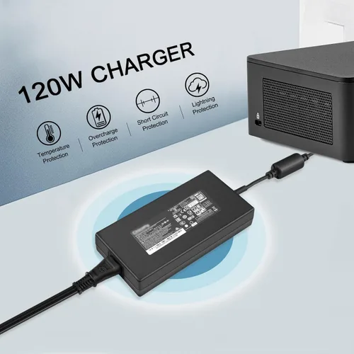 Vista 7 de Cargador de 120 W 6.32 A compatible con Intel Nuc 10 11 12 13 14 Pro Kit Mini PC LG 17U70N 15U70P FSP120-ABBN2 A15-120P1A ADP-120RH B ADP-120ZB B