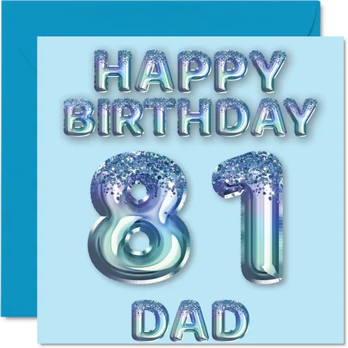 Vista 274 de Stuff4 Tarjeta de primer cumpleaños para niños, globo de fiesta con purpurina azul, tarjetas de feliz cumpleaños para niño de 1 año, nieto, hijo, 57