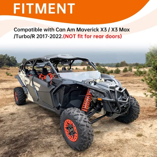 Vista 6 de Kit de altavoces de puerta delantera de 6.5 pulgadas compatible con Can Am Maverick X3 / X3 Max/Turbo/R 2017-2024 2025, todos los modelos