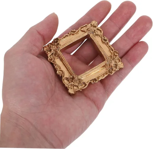 Vista 4 de 10pcs Mini Vintage Gold Resin Picture Frames for DIY Crafts