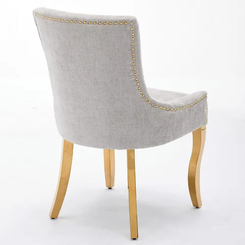 Vista 7 de Sillas de sala de estar cómodas, muebles de dormitorio de granja, sillas de mesa de comedor modernas, juego de 2, sillas laterales tapizadas