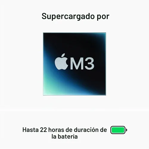 Vista 4 de Apple Laptop MacBook Pro 2023 con chip M3, CPU 8 núcleos, GPU 10 núcleos, para Apple Intelligence, Liquid Retina XDR 14.2 pulgadas, memoria Gris